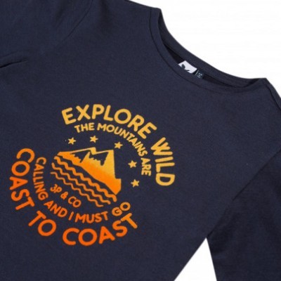 Camisola azul marinho de algodão 3Pommes