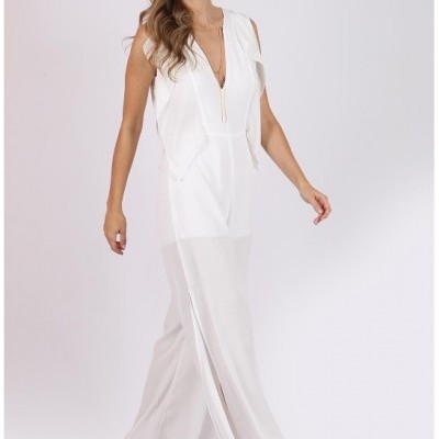 Colcci mulher macacão branco longo