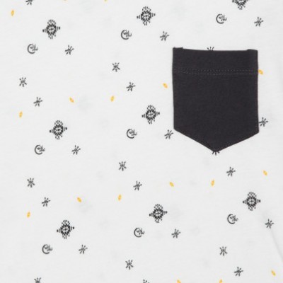 T-shirt com bolso azul 3Pommes