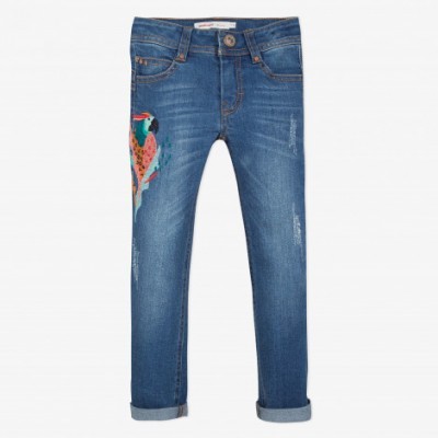 Jeans com bordado Catimini