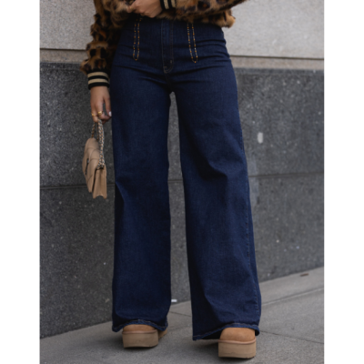 Calça Jeans Wide Leg Feminina Miss You - Cintura Alta, Elegante e Confortável
