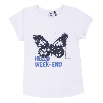 T-shirt branca estampa borboleta 3Pommes