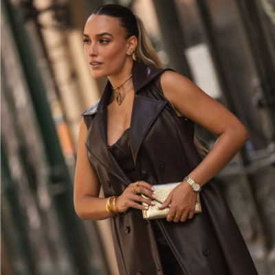 Colete Pele Sintética Castanho Miss You