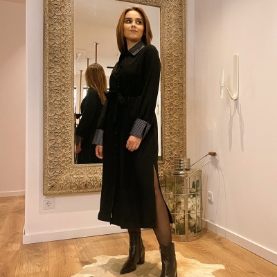 Vestido Mulher midi preto Miss You