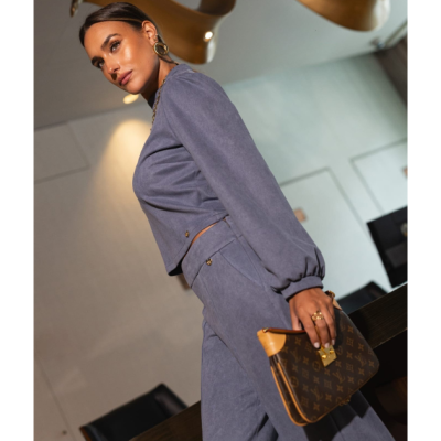 Conjunto Camisola e Calça azul Miss You