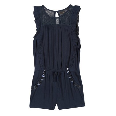 Macaquinho azul marinho com lantejoulas Beckaro