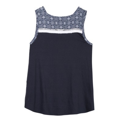 Blusa estampada com decote em V Beckaro