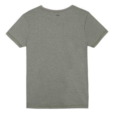 T-shirt cinzenta de algodão, vista de trás