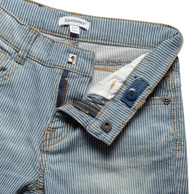 Calção de ganga riscas brancas 3Pommes