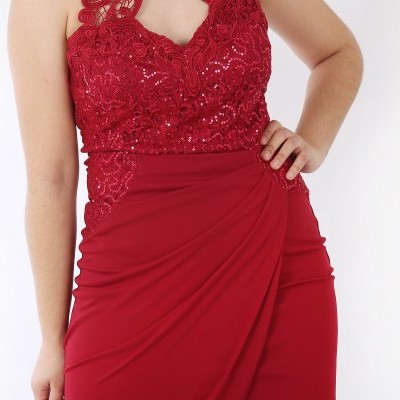Vestido cerimonia vermelho comprido Lipsy London
