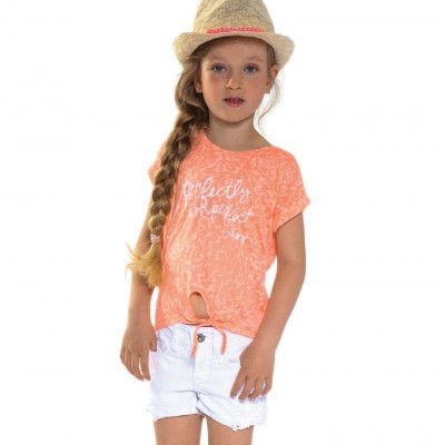 T-shirt crop laranja 3Pommes