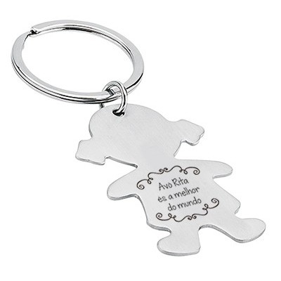 Porta-Chaves Menina c/ Gravação "Avó (nome) és a Melhor do Mundo!"