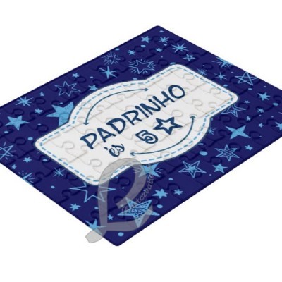 Puzzle Personalizável  "Padrinho és 5 estrelas"