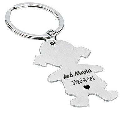 Porta-Chaves Menina c/ Gravação "Avó (nome) Adoro-te!"