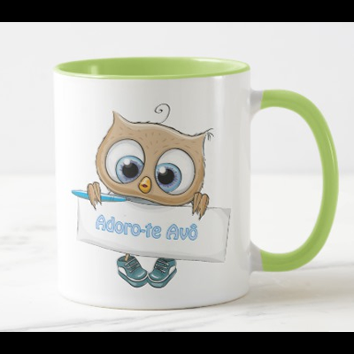 Caneca "Coruja Adoro-te Avô + Para o Melhor Avô do Mundo"