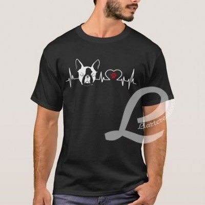 T-shirt Batimentos Cardiacos Boston Terrier