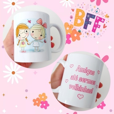 Caneca "Amigas até sermos velhinhas"