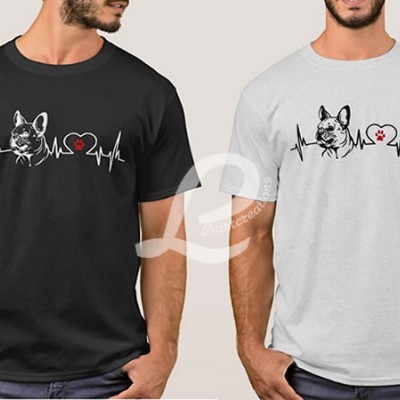 T-shirt Batimentos Cardiacos Bulldog Francês