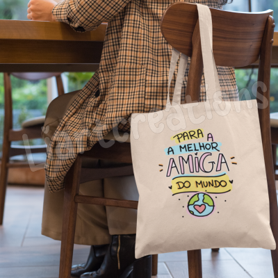 Saco de Tecido "Para a melhor amiga do mundo"