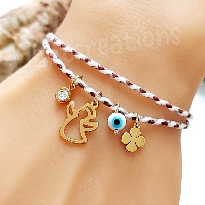 Pulseira amuletos em cordão