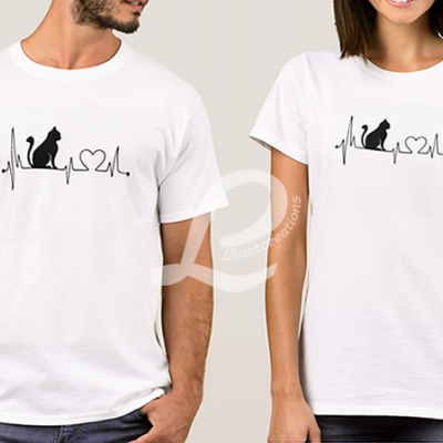 T-shirt Batimentos Cardiacos Gato