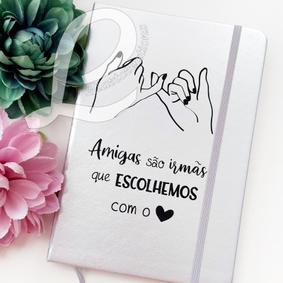 Bloco de Notas A5 " Amigas são irmãs que escolhemos com o 🖤 Bloco de Notas A5 " Amigas são irmãs que escolhemos com o 🖤