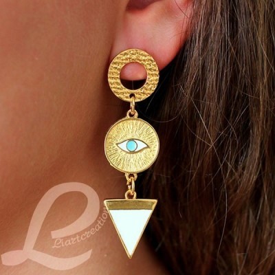 Brincos compridos c/ olho