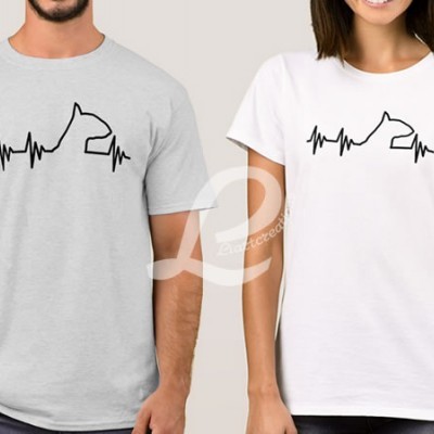 T-shirt Batimentos Cardiacos Bull Terrier