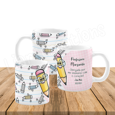 Caneca "Obrigado por me ensinares com o coração"