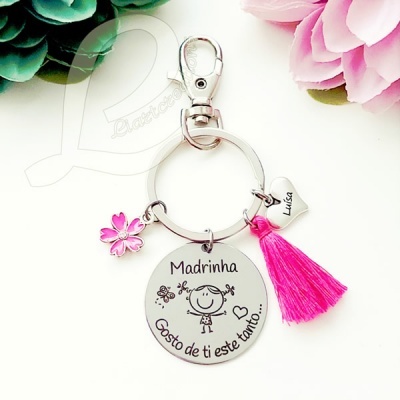 Porta-chaves Madrinha gosto de ti este tanto...