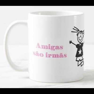 Caneca "Amigas são irmãs que escolhemos com o coração"