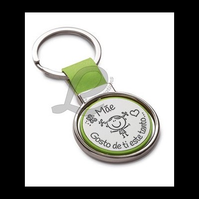 Porta-Chaves Redondo "Menina + Mãe, gosto de ti este tanto..." - Várias Cores Disponíveis