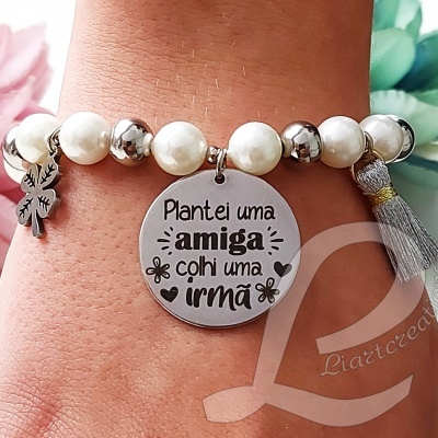 Pulseira "Plantei uma amiga, colhi uma irmã"