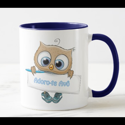Caneca "Coruja Adoro-te Avô + Para o Melhor Avô do Mundo"