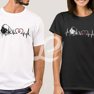 T-shirt Batimentos Cardiacos Pug