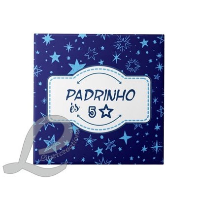 Íman em Cerâmica  "Padrinho és 5 estrelas"