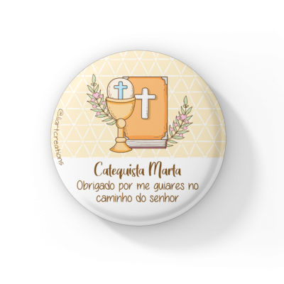 Crachá "Catequista, obrigado por me ensinares no caminho do senhor"