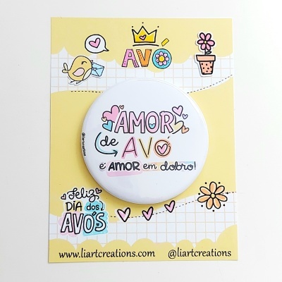 Iman personalizado "Amor de avó é amor em dobro" Iman personalizado "Amor de avó é amor em dobro"