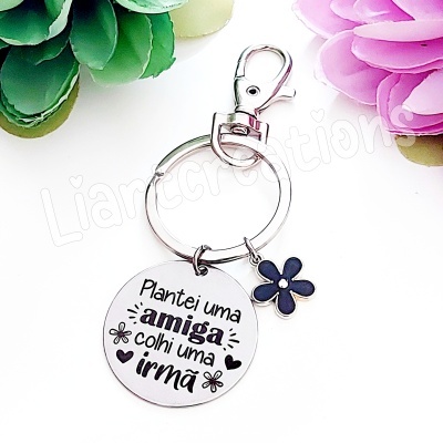 Porta-Chaves "Plantei uma amiga, colhi uma irmã"