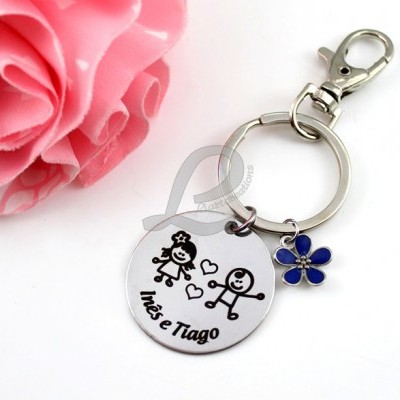 Porta-Chaves c/ Gravação de 2 Meninos e Nomes