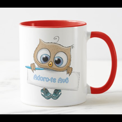 Caneca "Coruja Adoro-te Avô + Para o Melhor Avô do Mundo"