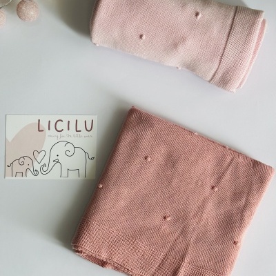 Manta de malha "Pompom"