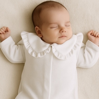 Babygrow com golinha aberta com folho