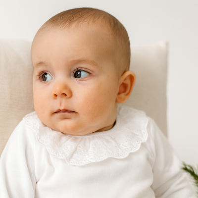 Body com golinha redonda tipo bordado inglês