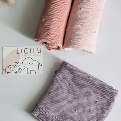 Manta de malha "Pompom"