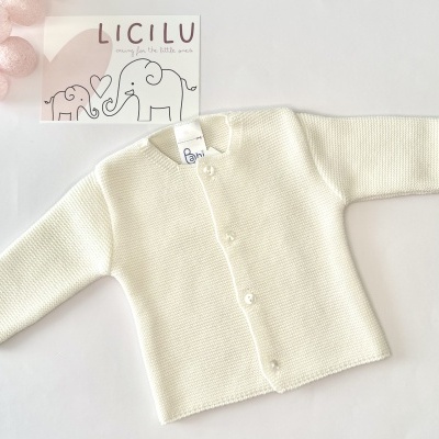 Casaco de malha pérola