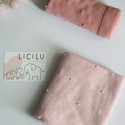 Manta de malha "Pompom"