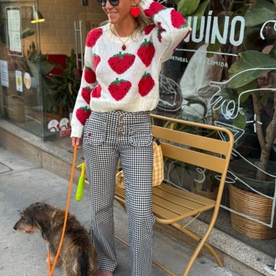 Jeans Vichy Azul Marinho