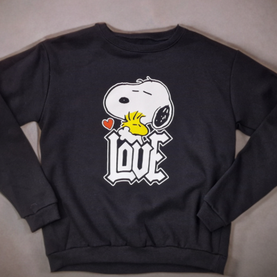 Sweat Snoopy & Woodstock Preta