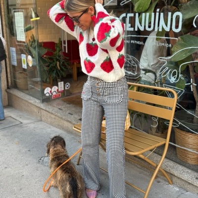 Jeans Vichy Azul Marinho